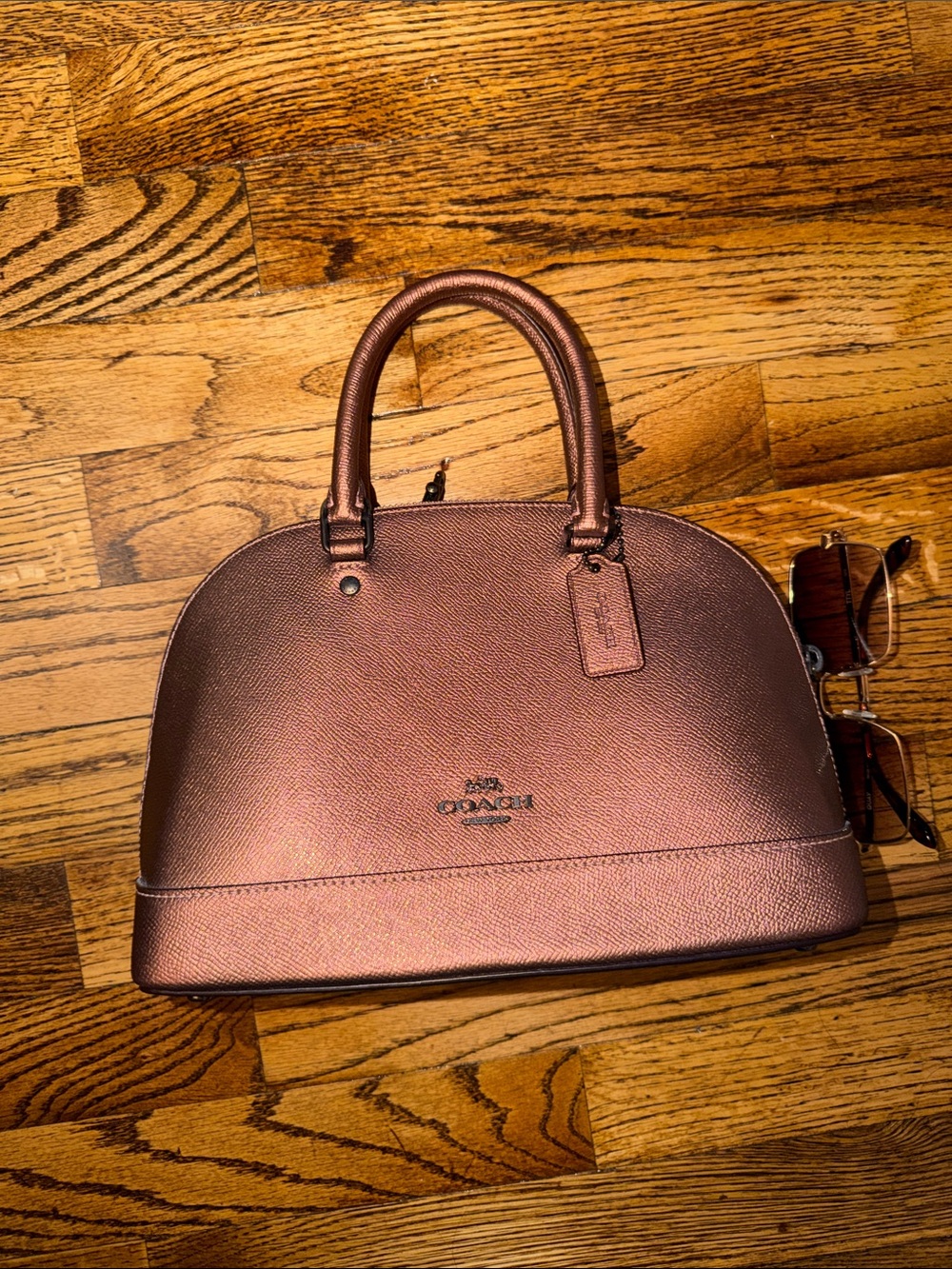 Coach Metallic Rose Dome Satchel in Copper - Picture 6 of 12
